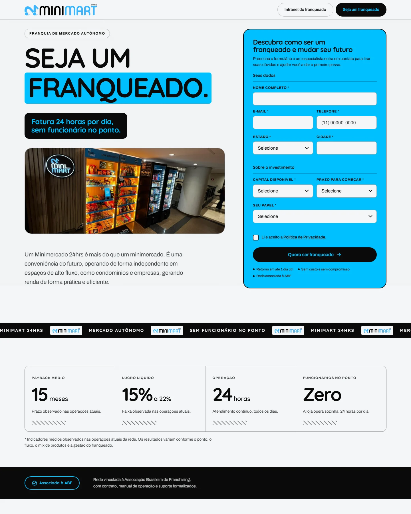 Minimart · página de franquia · trecho 1 de 5