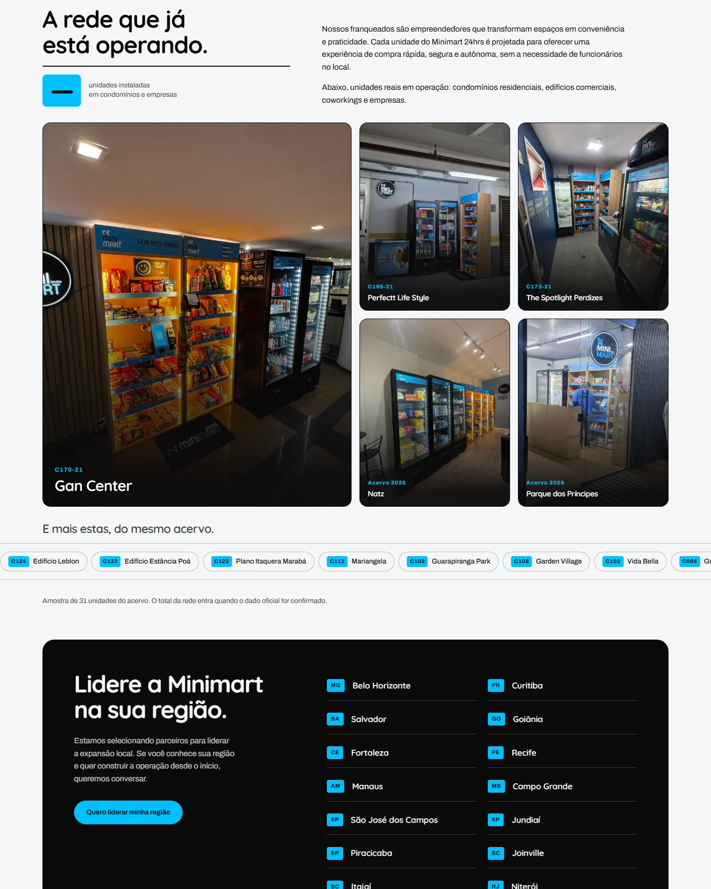 Minimart · página de franquia · trecho 2 de 5